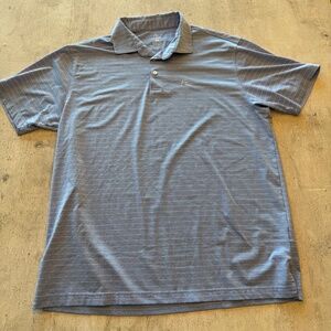 Rhoback Grey with Yellow Stripes Polo Golf Shirt